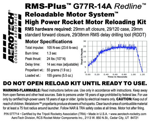 AeroTech G77R-14A RMS-29/120 Reload Kit (1 Pack) - 077714