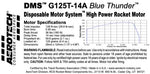 AeroTech G125T-14A 29mm x 124mm Single Use DMS 1-Motor Kit - 071214